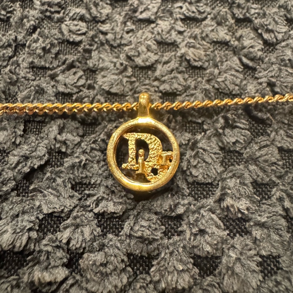 Dior Gold Circle Pendant Necklace